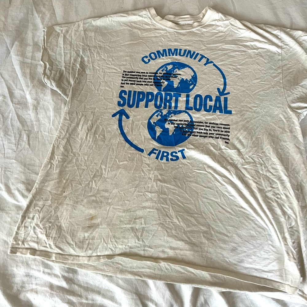 White and Blue Graphic Tee